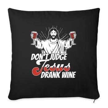 Wine Winemaker Jesus - Sofa pillowcase 17,3'' x 17,3'' (45 x 45 cm) - black - Front