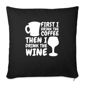 Café Café Café Vin - Housse de coussin décorative 45 x 45 cm - noir - Devant