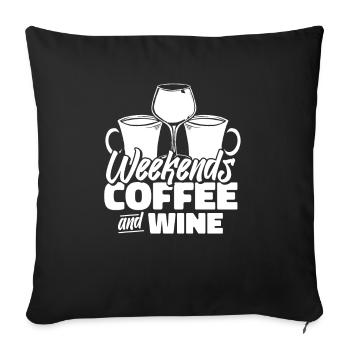 Café Café Café Vin - Housse de coussin décorative 45 x 45 cm - noir - Devant