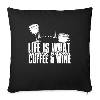 Café Café Café Vin - Housse de coussin décorative 45 x 45 cm - noir - Devant
