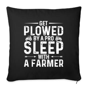 Être labouré par un professionnel - Agriculteur - Housse de coussin décorative 45 x 45 cm - noir - Devant