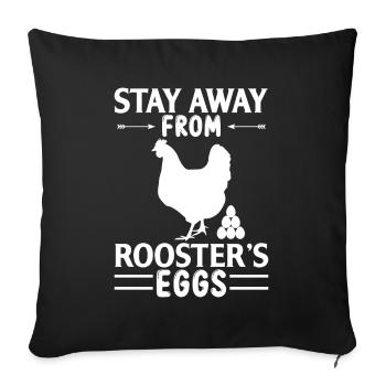 Stay away from chicken eggs - Sofa pillowcase 17,3'' x 17,3'' (45 x 45 cm) - black - Front