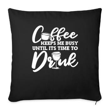 Café Café Café Vin - Housse de coussin décorative 45 x 45 cm - noir - Devant