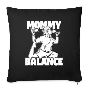 Café Café Mère Café Vin - Housse de coussin décorative 45 x 45 cm - noir - Devant