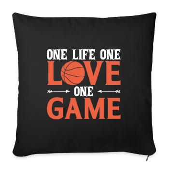 One life, one love, one game - Sofa pillowcase 17,3'' x 17,3'' (45 x 45 cm) - black - Front