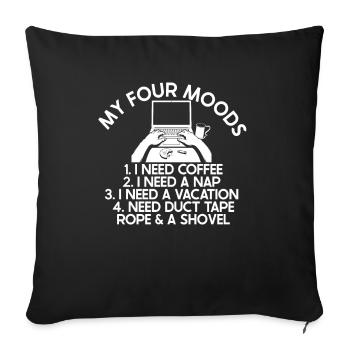 Développeur, Codeur, Programmeur, Drôle - Housse de coussin décorative 45 x 45 cm - noir - Devant
