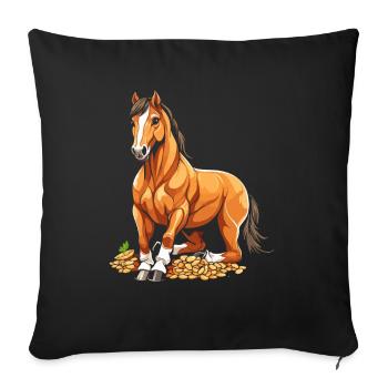 Horse Equestrian - Sofa pillowcase 17,3'' x 17,3'' (45 x 45 cm) - black - Front