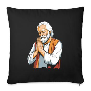Christian Christianity Praying - Sofa pillowcase 17,3'' x 17,3'' (45 x 45 cm) - black - Front