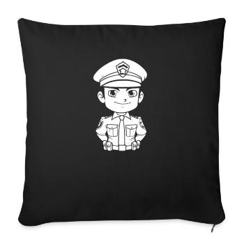 Policeman Police - Sofa pillowcase 17,3'' x 17,3'' (45 x 45 cm) - black - Front
