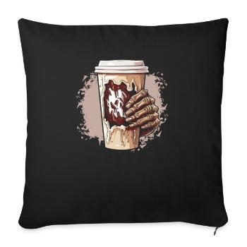 Café Café Halloween Zombie Main - Housse de coussin décorative 45 x 45 cm - noir - Devant