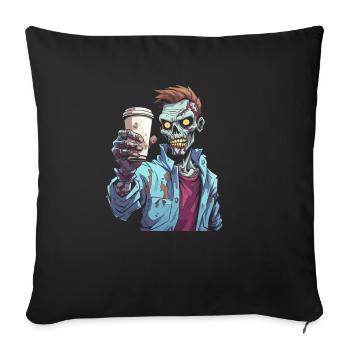 Kaffee Cafe Halloween Zombie - Sofakissenbezug 45 x 45 cm - Schwarz - Vorne