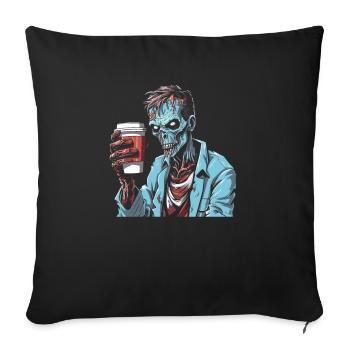 Café Café Halloween Zombie Main - Housse de coussin décorative 45 x 45 cm - noir - Devant
