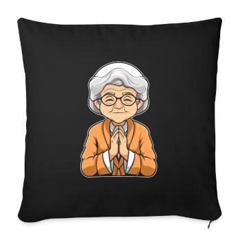 Christian Christianity Granny - Sofa pillowcase 17,3'' x 17,3'' (45 x 45 cm) - black - Front