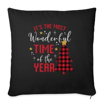 It's The Most Wonderful Time Of The Year - Sofa pillowcase 17,3'' x 17,3'' (45 x 45 cm) - black - Front