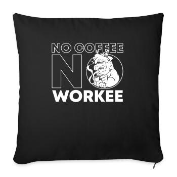Coffee Cafe Alpaca No Coffee No Workee - Sofa pillowcase 17,3'' x 17,3'' (45 x 45 cm) - black - Front