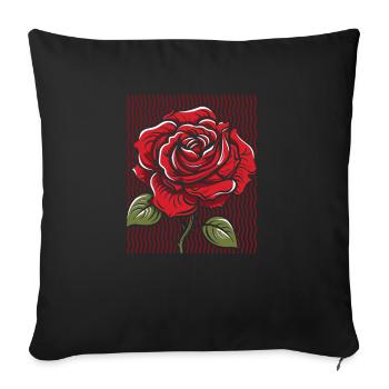 Rose rouge Goth Cool abstrait Rose Line Art - Housse de coussin décorative 45 x 45 cm - noir - Devant