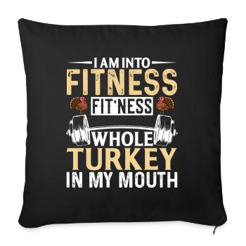 Je Suis En Fitness Fitness Entier Turquie Dans Mon - Housse de coussin décorative 45 x 45 cm - noir - Devant