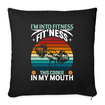 Je suis en forme fitness ce cookie dans mon - Housse de coussin décorative 45 x 45 cm - noir - Devant