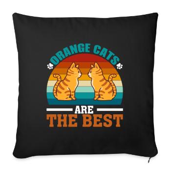 Orange cats are the best - Sofa pillowcase 17,3'' x 17,3'' (45 x 45 cm) - black - Front