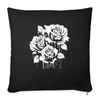 Rose Rouge Goth Cool - Housse de coussin décorative 45 x 45 cm - noir - Devant