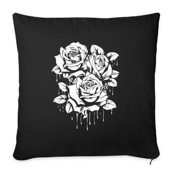 Rose Rouge Goth Cool - Housse de coussin décorative 45 x 45 cm - noir - Devant
