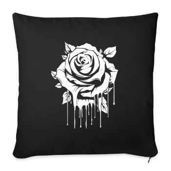 Rose Rouge Goth Cool - Housse de coussin décorative 45 x 45 cm - noir - Devant