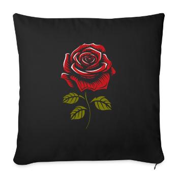 Rose Rouge Goth Cool - Housse de coussin décorative 45 x 45 cm - noir - Devant
