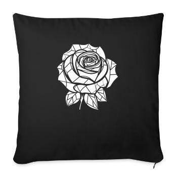 Rose rouge Goth - Housse de coussin décorative 45 x 45 cm - noir - Devant