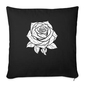 Rose rouge Goth - Housse de coussin décorative 45 x 45 cm - noir - Devant