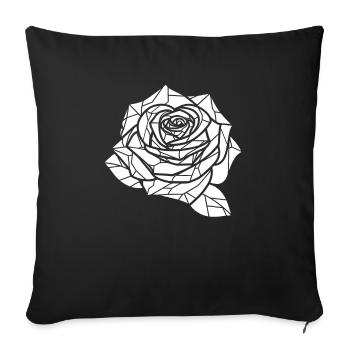Rose rouge Goth - Housse de coussin décorative 45 x 45 cm - noir - Devant