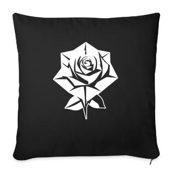 Rose rouge Goth - Housse de coussin décorative 45 x 45 cm - noir - Devant