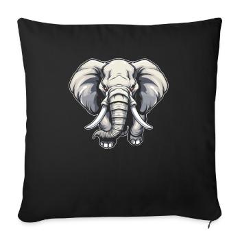 Éléphant - Housse de coussin décorative 45 x 45 cm - noir - Devant