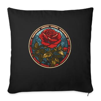 Rose rouge Goth - Housse de coussin décorative 45 x 45 cm - noir - Devant