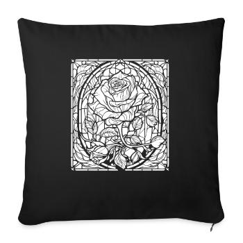 Rose rouge Goth - Housse de coussin décorative 45 x 45 cm - noir - Devant