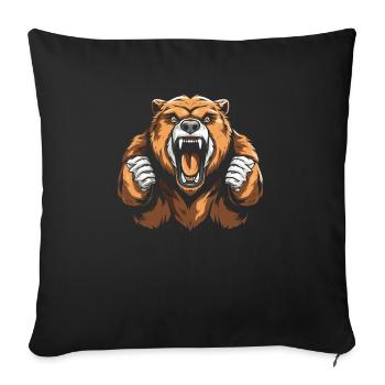 Bear Brown Bear Angry - Sofa pillowcase 17,3'' x 17,3'' (45 x 45 cm) - black - Front