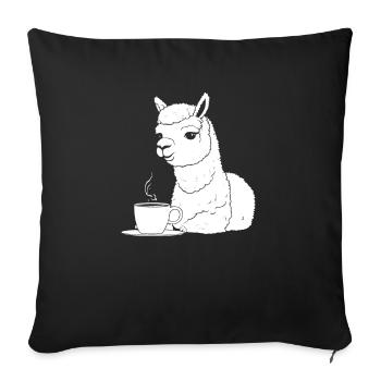 Alpaca Coffee - Sofa pillowcase 17,3'' x 17,3'' (45 x 45 cm) - black - Front