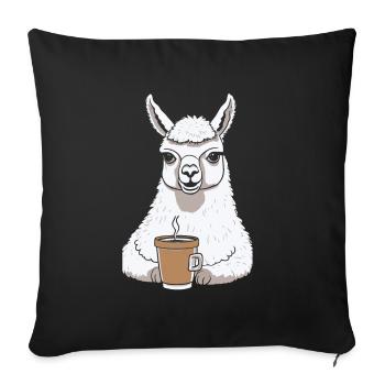 Alpaca Coffee - Sofa pillowcase 17,3'' x 17,3'' (45 x 45 cm) - black - Front