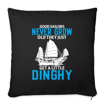 Good sailors never get old, they just become a - Sofa pillowcase 17,3'' x 17,3'' (45 x 45 cm) - black - Front
