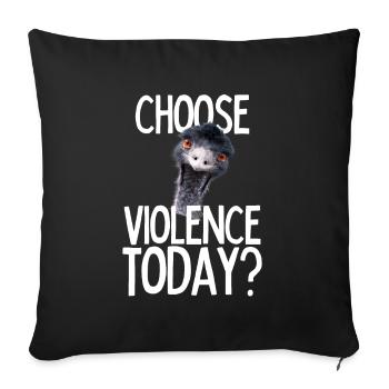 Emmanuel don't do it! Emu Funny Viral Hit - Sofa pillowcase 17,3'' x 17,3'' (45 x 45 cm) - black - Front