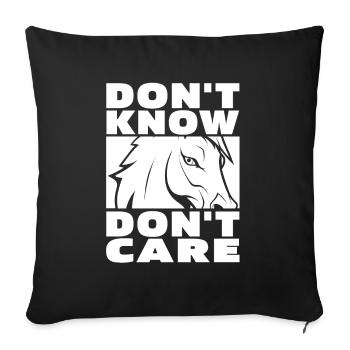 Cheval Équestre Drôle Ne Pas Savoir Ne Pas Se Soucier - Housse de coussin décorative 45 x 45 cm - noir - Devant
