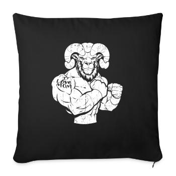 Sheep Biceps Tattoo I Love Mom - Sofa pillowcase 17,3'' x 17,3'' (45 x 45 cm) - black - Front