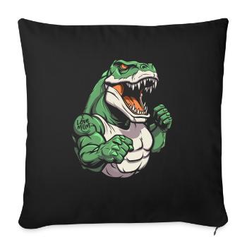 Trex T Rex Dino I Love Mom - Sofa pillowcase 17,3'' x 17,3'' (45 x 45 cm) - black - Front