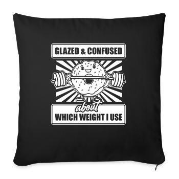 Donut Fitness Funny Donut Gym - Sofa pillowcase 17,3'' x 17,3'' (45 x 45 cm) - black - Front