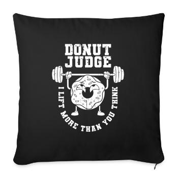 Donut Fitness Funny Donut Gym - Sofa pillowcase 17,3'' x 17,3'' (45 x 45 cm) - black - Front