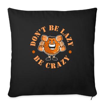 Donut Fitness Funny Donut Gym - Sofa pillowcase 17,3'' x 17,3'' (45 x 45 cm) - black - Front