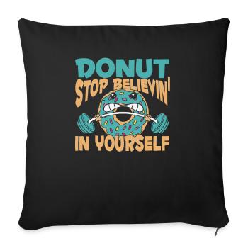 Donut Fitness Funny Donut Gym - Sofa pillowcase 17,3'' x 17,3'' (45 x 45 cm) - black - Front