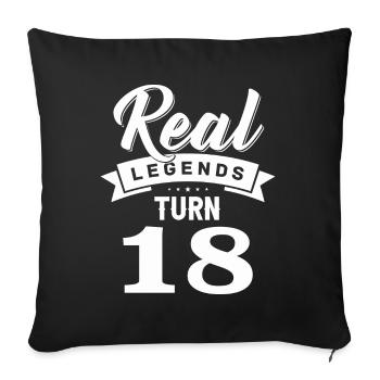 De vraies légendes ont 18 ans, 18 ans Anniversaire - Housse de coussin décorative 45 x 45 cm - noir - Devant