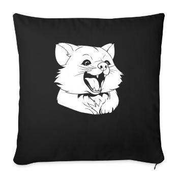 Panda roux souriant - Housse de coussin décorative 45 x 45 cm - noir - Devant
