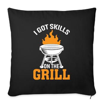 J’ai des compétences sur le gril - Housse de coussin décorative 45 x 45 cm - noir - Devant