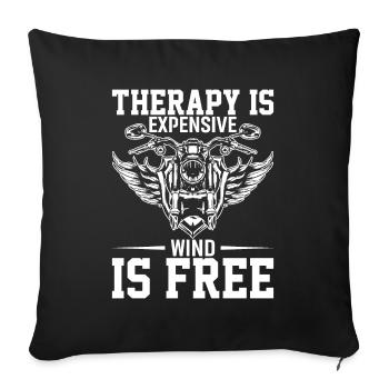 La thérapie coûte cher, le vent est gratuit - Housse de coussin décorative 45 x 45 cm - noir - Devant